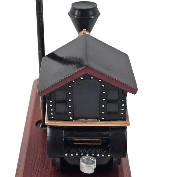 Collections Etc Vintage Desktop Train Figurine Decor Lamp Post Design Wood Base - Picture 6 of 11